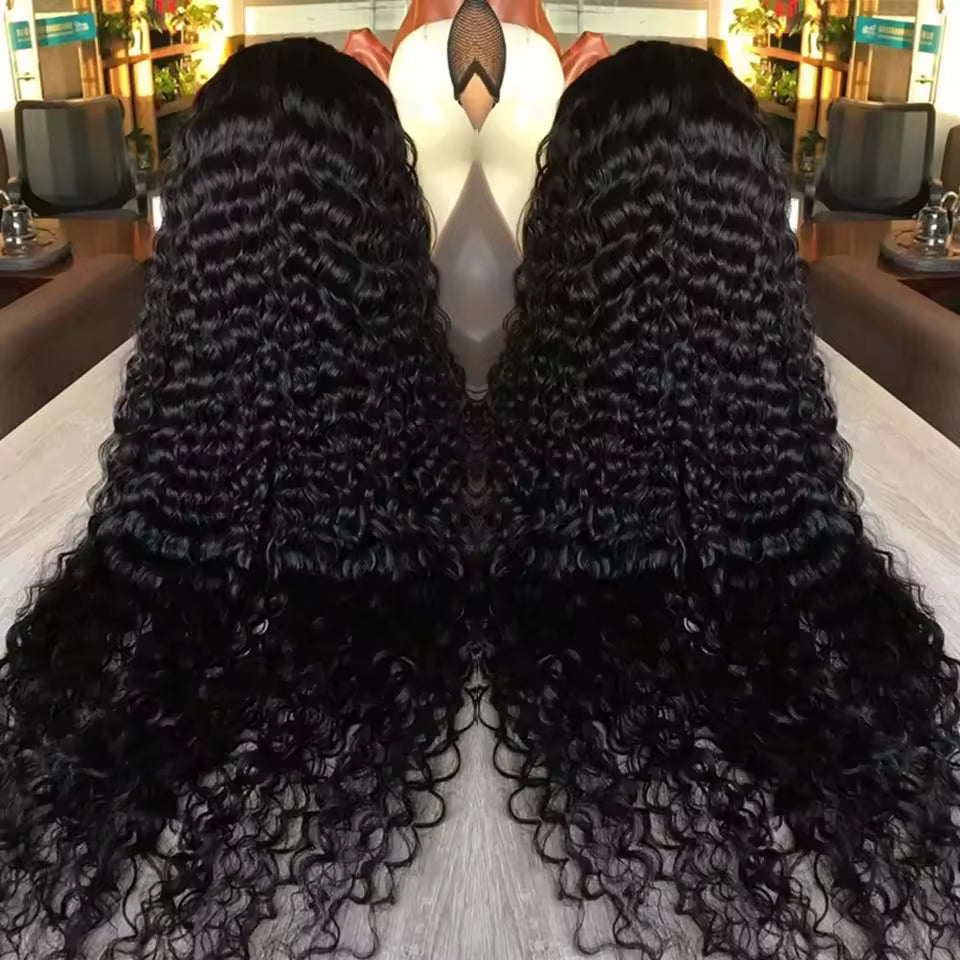 13x6 Glueless 250 Density Brazilian Deep Wave Curly HD Lace Frontal Human Hair Wig For Women Preplucked Best Hair Water Wig